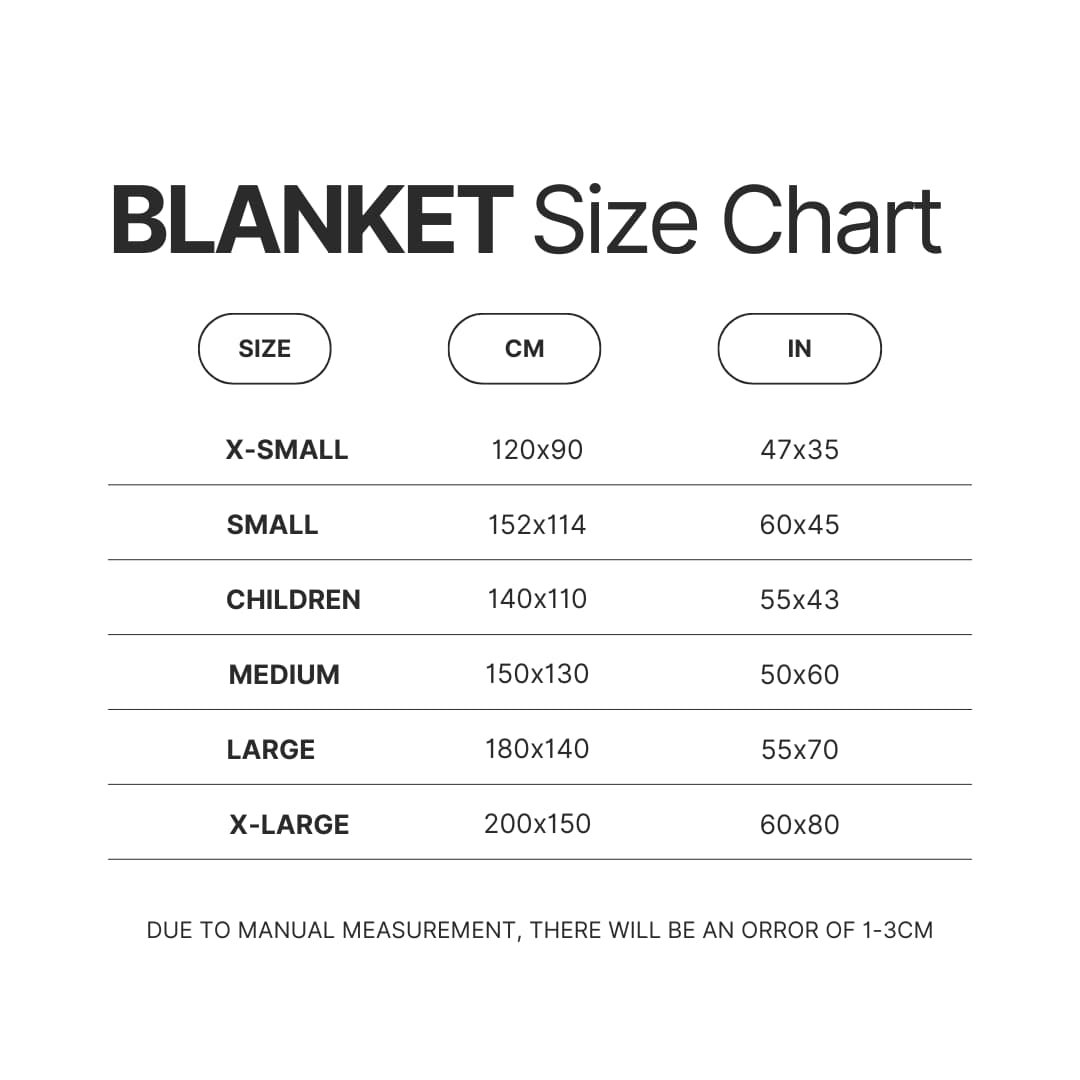 Blanket Size Chart - Foo Fighters Shop