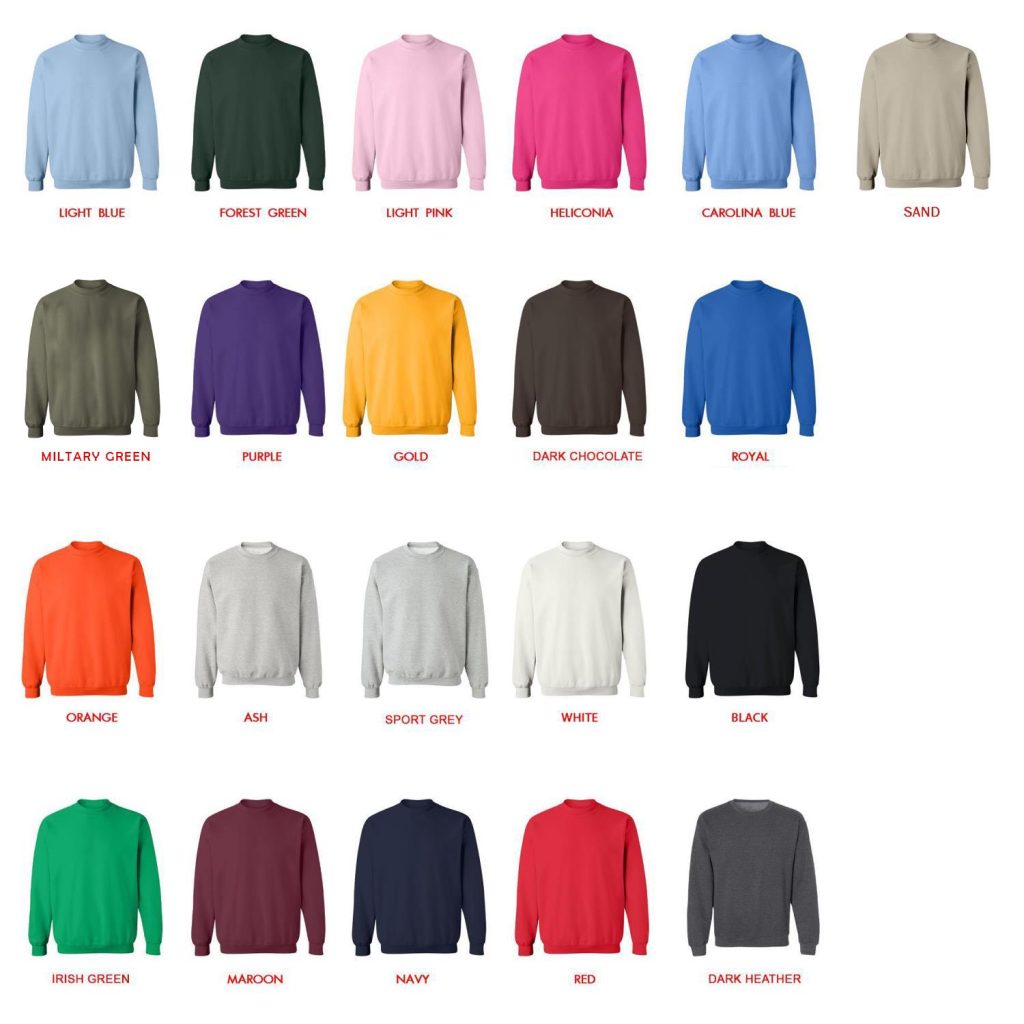 sweatshirt color chart 1 - Foo Fighters Shop