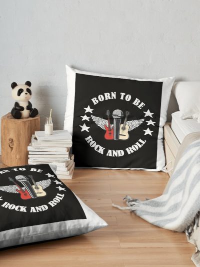 Born To Be Rock And Roll Gifts Women Boys Men Girls 2 Throw Pillow Official Foo Fighters Merch