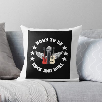 Born To Be Rock And Roll Gifts Women Boys Men Girls 2 Throw Pillow Official Foo Fighters Merch