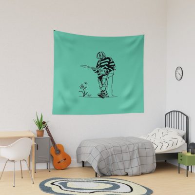 The Singer Bot With His Guitar Cartoon Art Tapestry Official Foo Fighters Merch